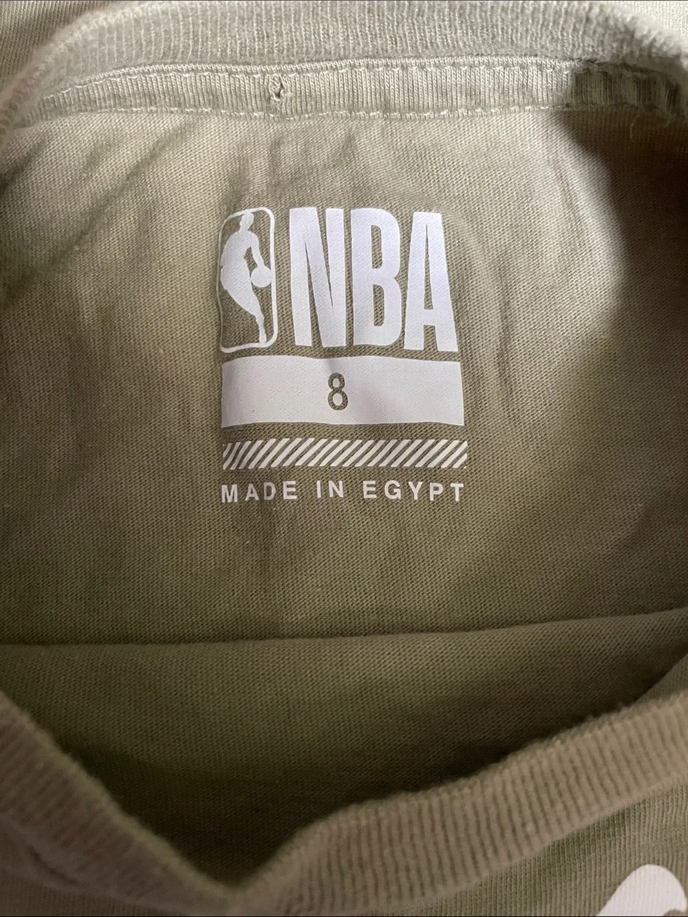 NBA Kids' Olive Green Basketball Tee with White Logo